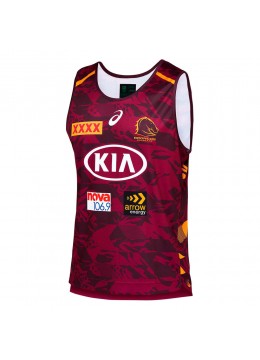 Asics 2021 Brisbane Broncos Mens Training Singlet