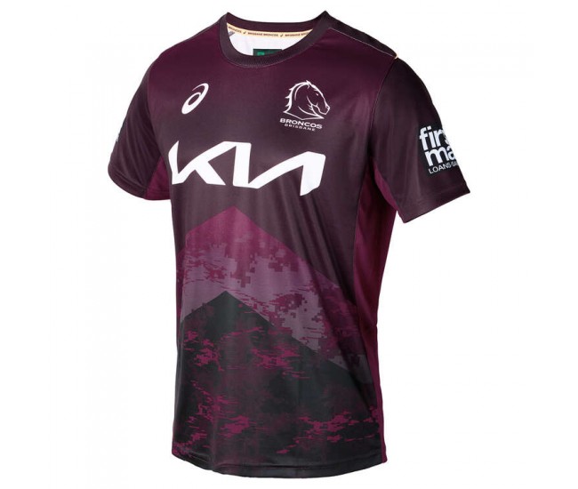 2024 Brisbane Broncos Rugby Mens Maroon Training Tee 2024 Brisbane Broncos Rugby Mens Maroon Training Tee