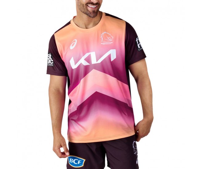 2024 Brisbane Broncos Rugby Mens Sunstone Training Tee 2024 Brisbane Broncos Rugby Mens Sunstone Training Tee