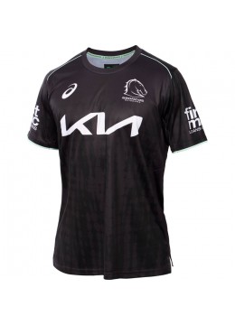 2025 Brisbane Broncos Rugby Mens Black Training Tee