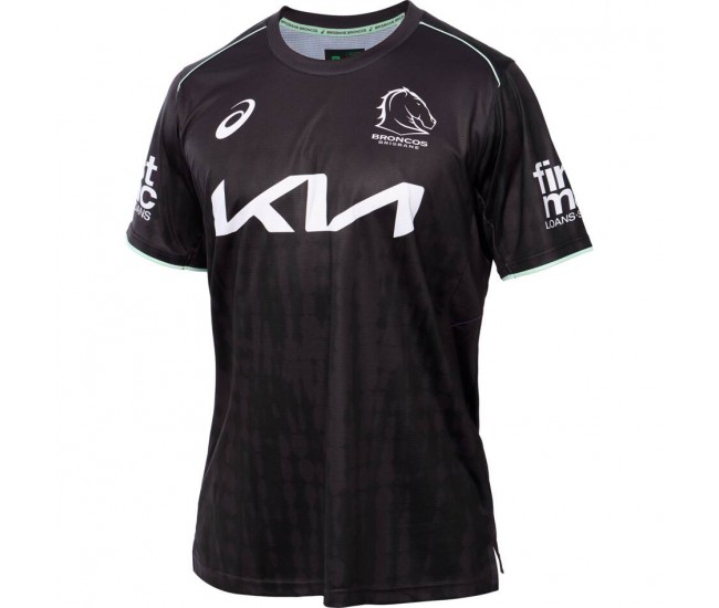 2025 Brisbane Broncos Rugby Mens Black Training Tee 2025 Brisbane Broncos Rugby Mens Black Training Tee