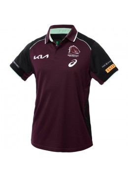 2025 Brisbane Broncos Rugby Mens Maroon Training Polo