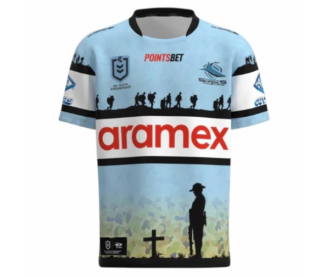 2023 Cronulla Sharks Rugby Mens Anzac Jersey