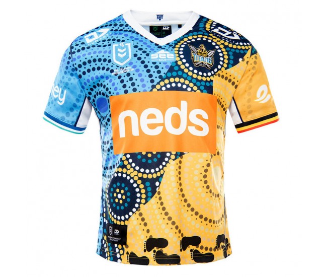 Dynasty 2021 Gold Coast Titans Mens Indigenous Jersey Dynasty 2021 Gold Coast Titans Mens Indigenous Jersey