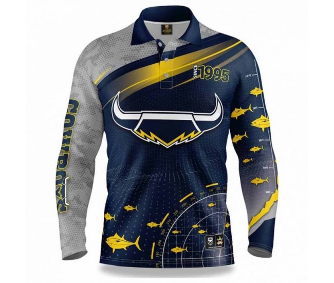 2022 North Queensland Cowboys Rugby Mens Fishfinder Fishing Shirt