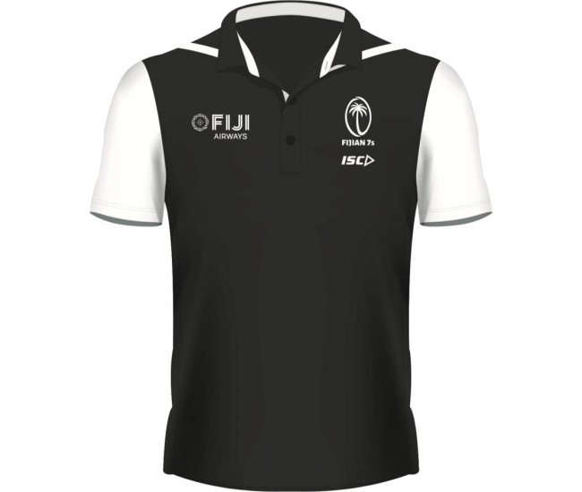 2021 Fiji Rugby Airways Sevens Performance Mens Polo Black 2021 Fiji Rugby Airways Sevens Performance Mens Polo Black
