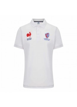 2023 France Rugby RWC Mens Cotton White Polo
