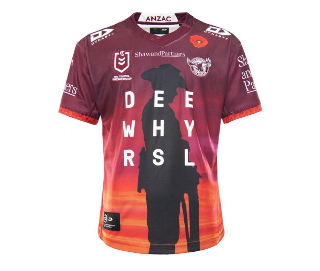 Dynasty 2021 Manly Warringah Sea Eagles Mens Anzac Jersey Dynasty 2021 Manly Warringah Sea Eagles Mens Anzac Jersey