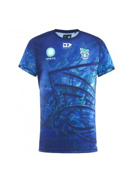 2025 New Zealand Warriors Rugby Mens Warm Up Paua Tee