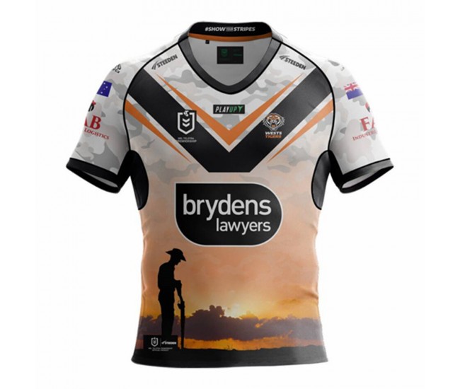 2023 Wests Tigers Rugby Mens ANZAC Jersey