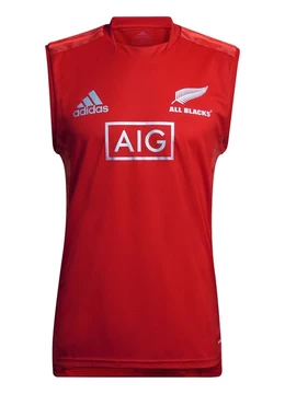 2021 All Blacks Rugby Primeblue Performance Singlet Red