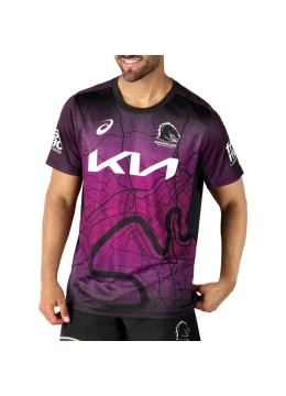 2024 Brisbane Broncos Rugby Mens Black Training Tee