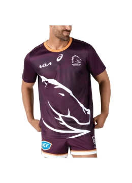 2024 Brisbane Broncos Rugby Mens Run Out Training Tee