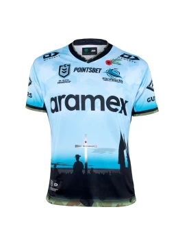 2022 Cronulla Sharks Rugby Mens Anzac Jersey