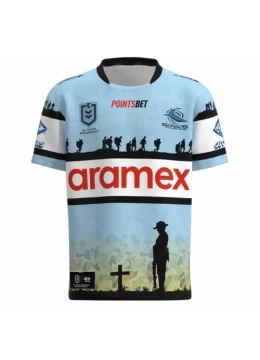 2023 Cronulla Sharks Rugby Mens Anzac Jersey