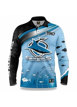 2022 Cronulla Sharks Rugby Mens Fishfinder Fishing Shirt