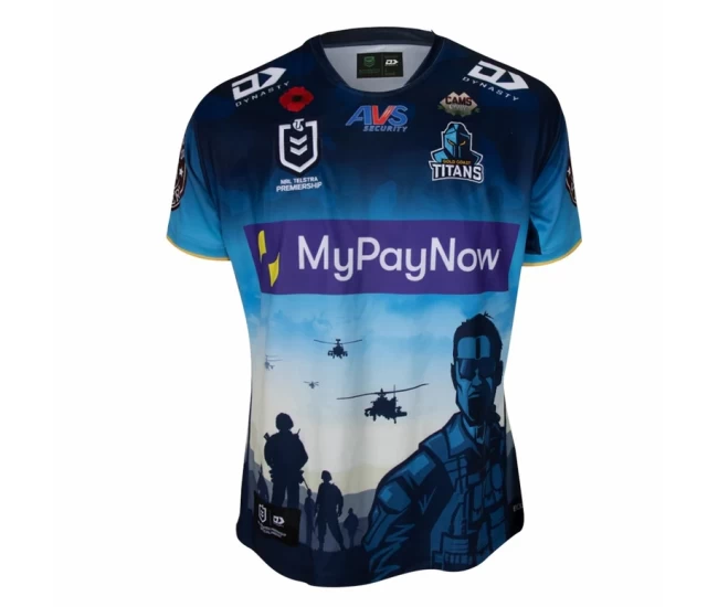 2023 Gold Coast Titans Rugby Mens Anzac Jersey