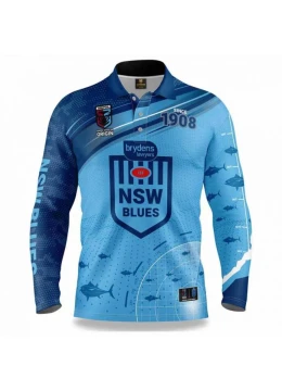 2022 NSW Blues Rugby Mens Fishfinder Fishing Shirt