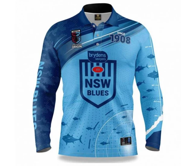 2022 NSW Blues Rugby Mens Fishfinder Fishing Shirt
