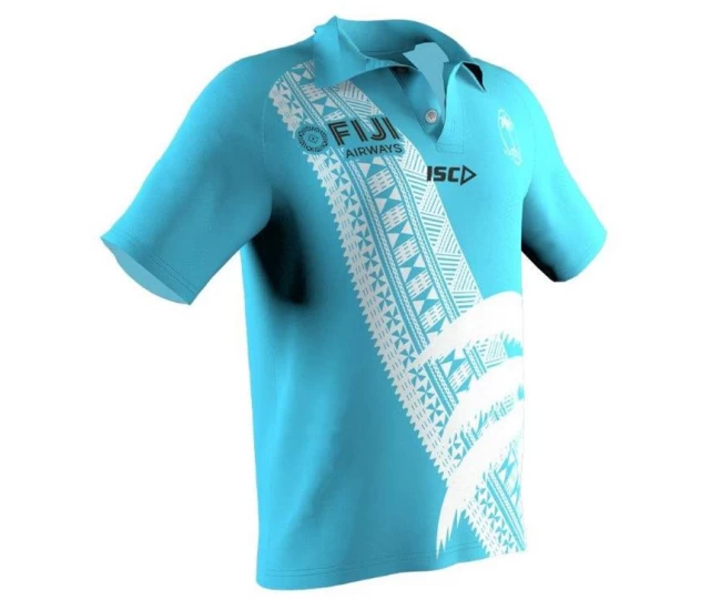FIJI 2019 7'S Rugby Polo Blue Shirt