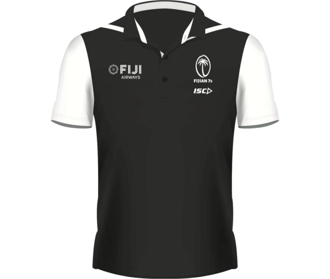 2021 Fiji Rugby Airways Sevens Performance Mens Polo Black