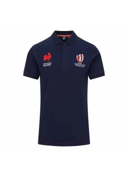 2023 France Rugby RWC Mens Cotton Navy Polo