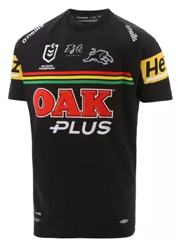 O'Neills Penrith Panthers 2022 NRL Rugby Mens Training T-Shirt Black 