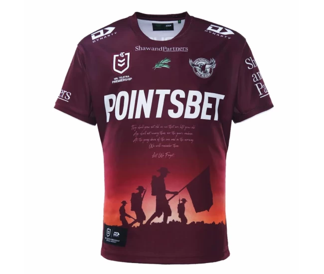2023 Manly Warringah Sea Eagles Rugby Mens Anzac Jersey