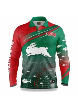 2022 South Sydney Rabbitohs Rugby Mens Fishfinder Fishing Shirt